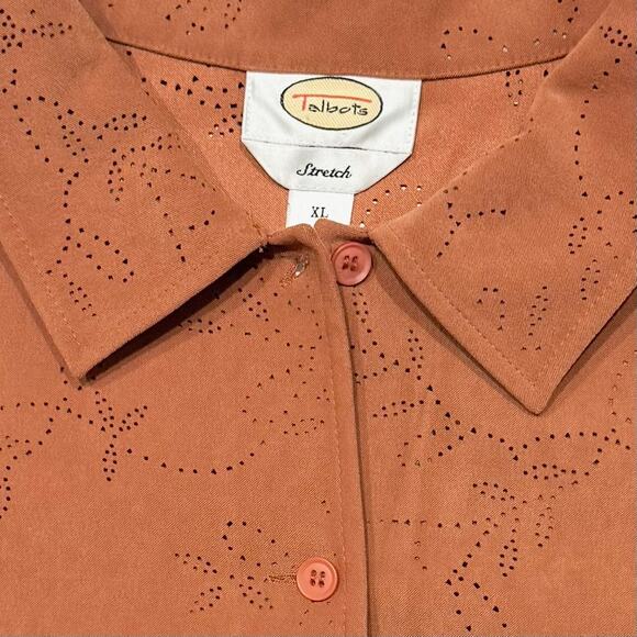 Talbots Faux Suede Praire Long Sleeve Buttoned Down Shirt. - Picture 3 of 4